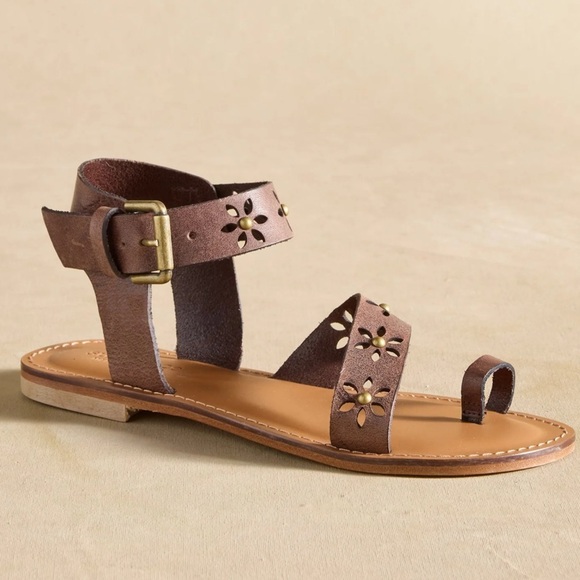 Sundance Walking On Sunshine Brown Leather Sandals, NIB main image 3